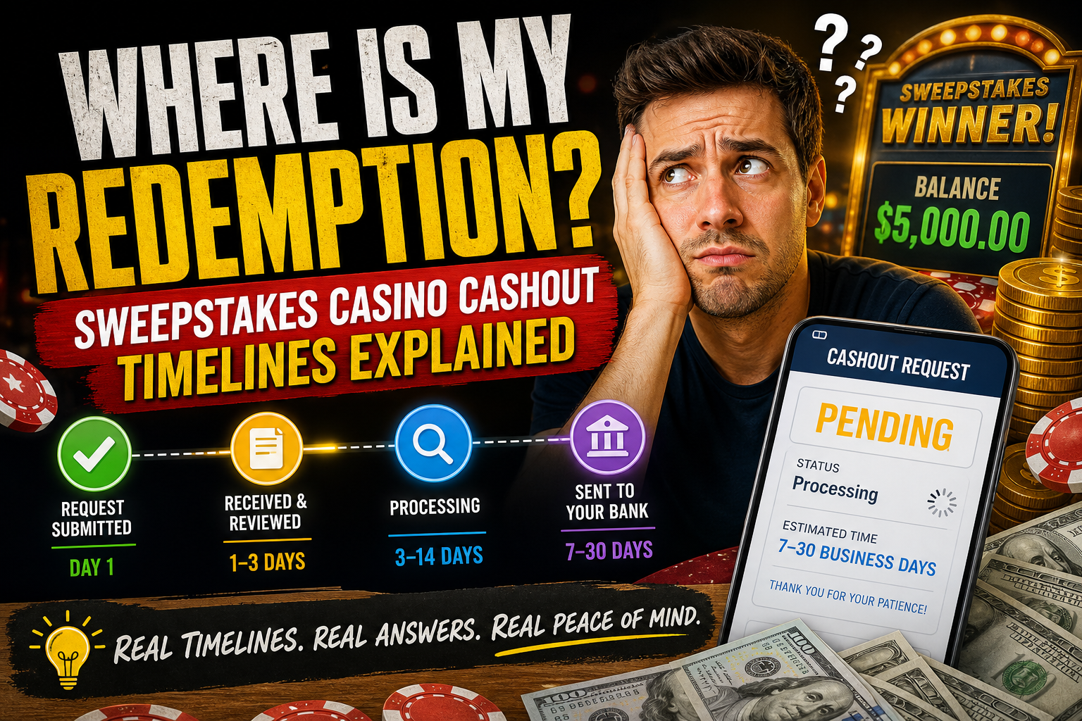 Where Is My Redemption? Sweepstakes Casino Cashout Timelines Explained