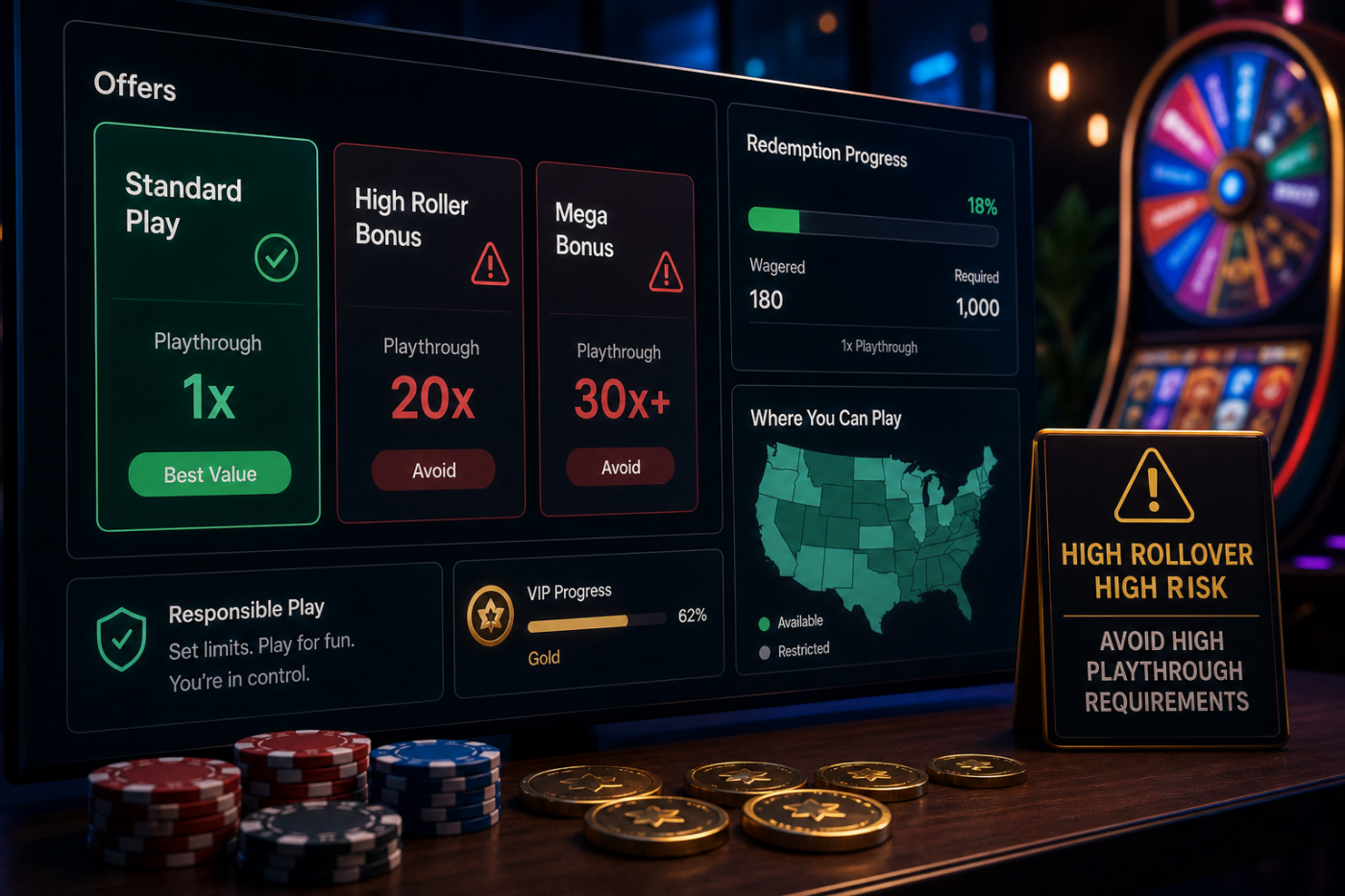 What Is a Playthrough Requirement? Why Sweepstakes Casino Players Should Avoid High Rollover Rules