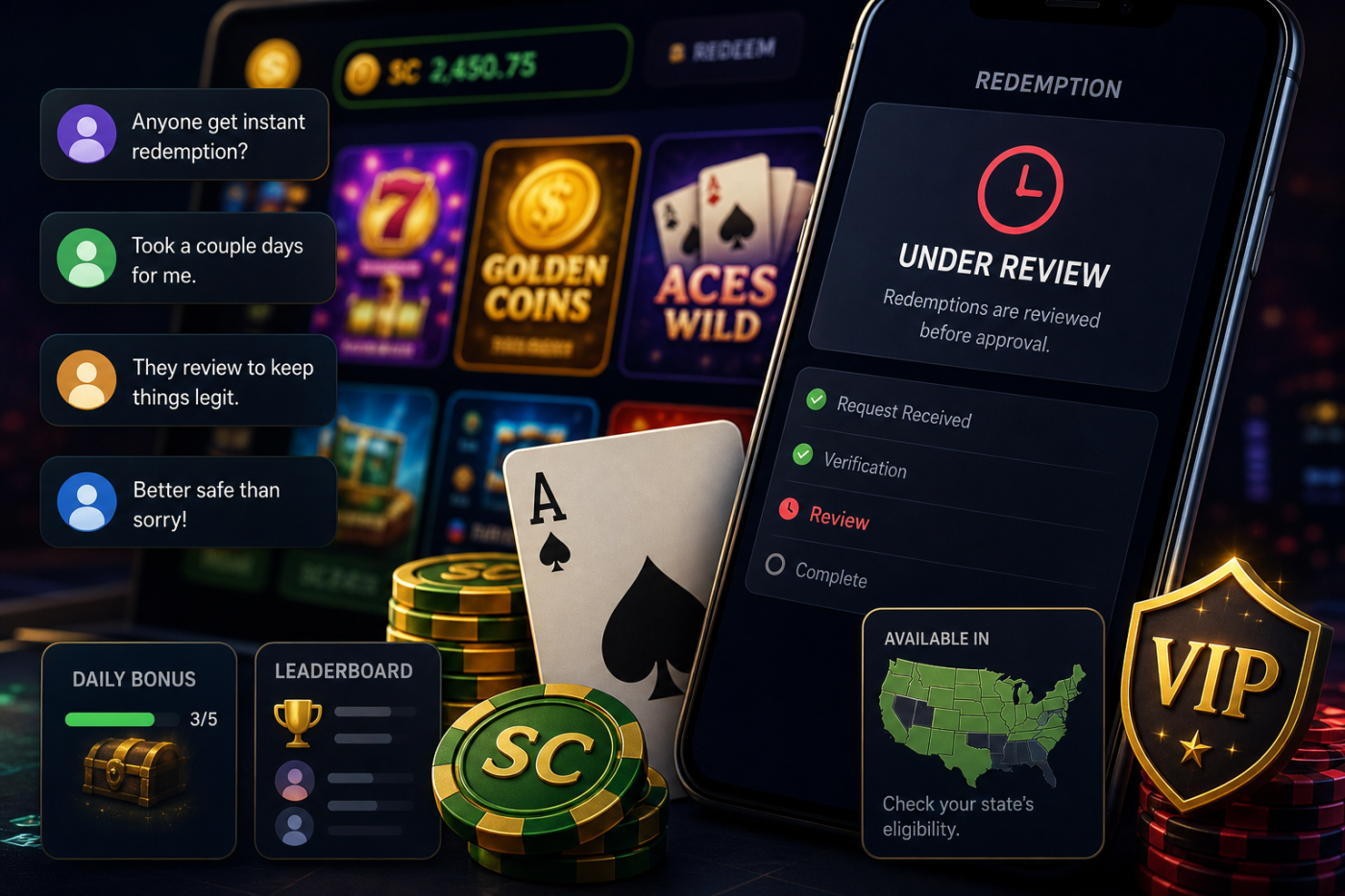 Why Instant Redemptions Are Rare at Sweepstakes Casinos